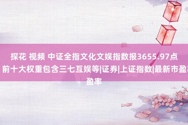 探花 视频 中证全指文化文娱指数报3655.97点，前十大权重包含三七互娱等|证券|上证指数|最新市盈率